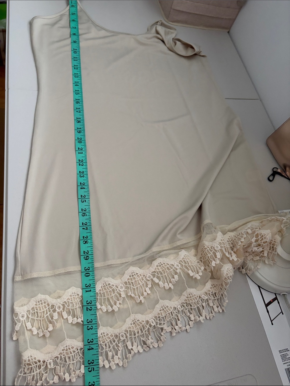 VENUS Nude Lace Extender Slip Dress Boho Layering Cami Size M - Picture 8 of 8